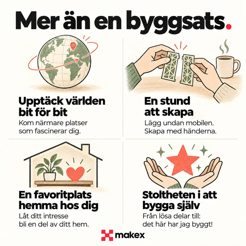 Mer än en byggsats. Visar att byggsatsen blir en del av livet