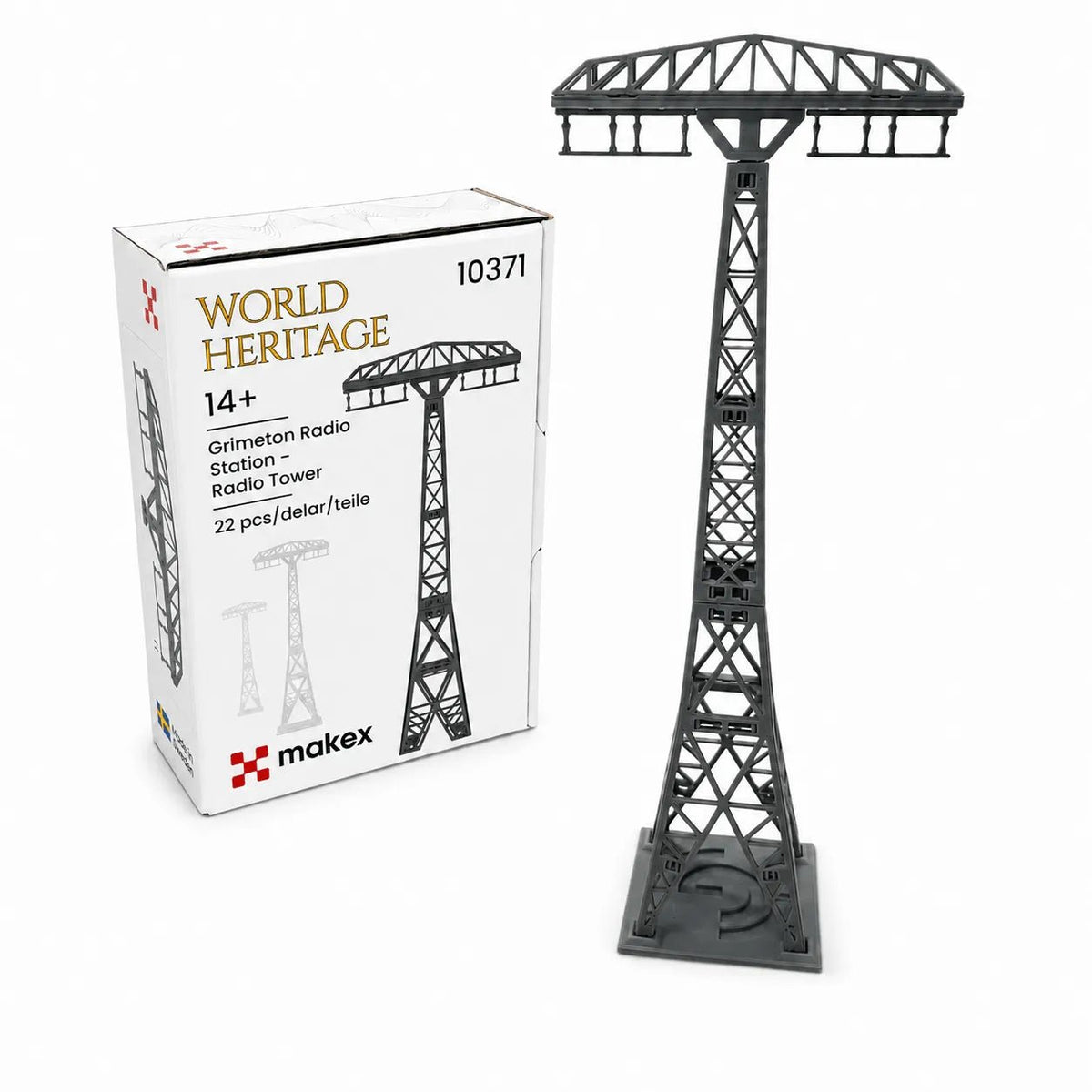 MAKEX Grimeton Radiostation radiotorn, Byggsats 22 delar, 25 cm | SET 10371 - Makex AB