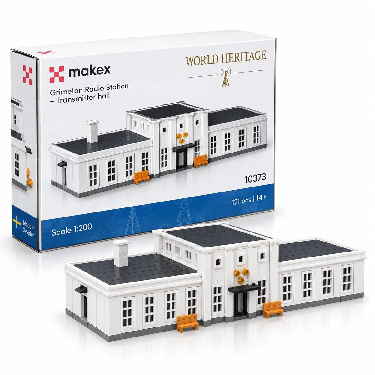 MAKEX Grimeton Radiostation Sändarsal, Byggsats 121 delar, 5,3 cm | Set 10373 - Makex AB