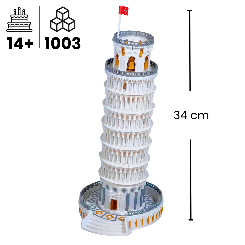 MAKEX Lutande tornet i Pisa - Byggsats 1003 delar, 34 cm | Set 10375 - Makex AB