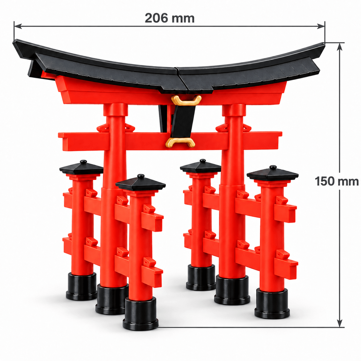 MAKEX Torii gate, japansk port - Byggsats 124 delar, 14,8 cm | Set 10376 - Makex AB