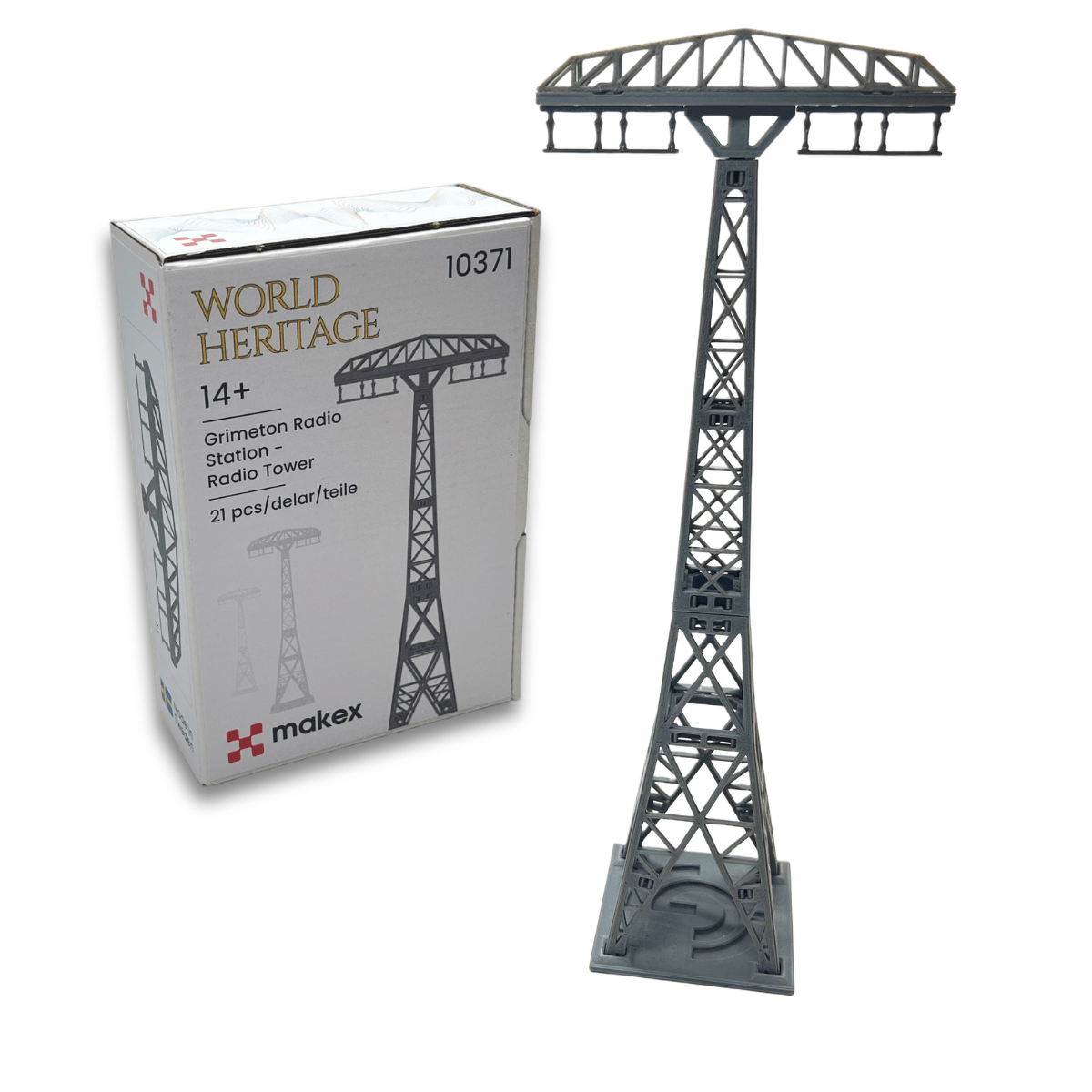 MAKEX World Heritage Grimeton Radiotorn – Klickbar Byggsats Skala 1:500 – Present för Teknikälskare 14+ år – Set 10371