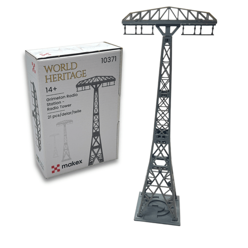MAKEX World Heritage Grimeton Radiotorn – Klickbar Byggsats Skala 1:500 – Present för Teknikälskare 14+ år – Set 10371