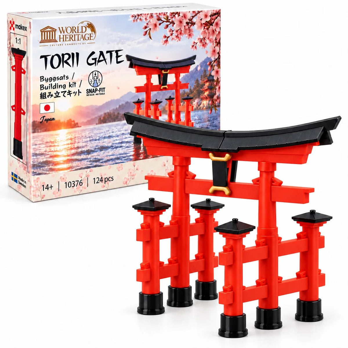 Torii gate, japansk port - 124 delar - Set 10376 - Makex AB